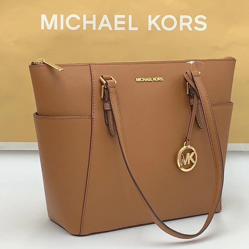 MICHAEL KORS Charlotte Large Leather Top-Zip Tote
